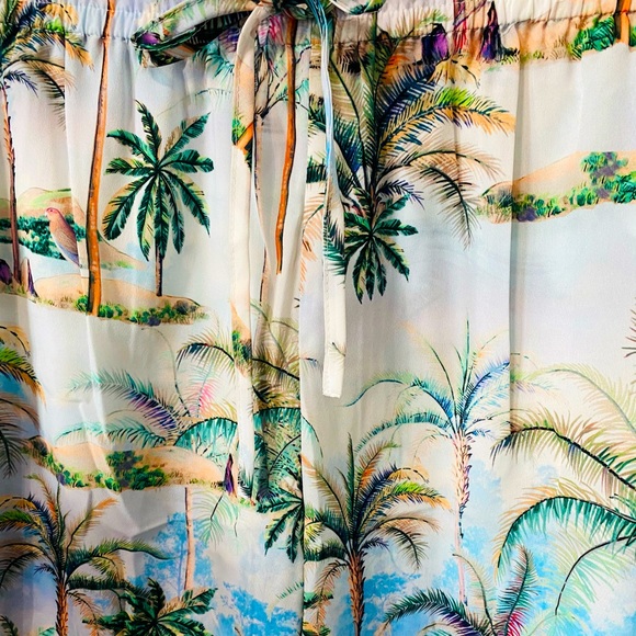 Topshop Hawaiian Print Beach Pants Sz 2 - Picture 15 of 16